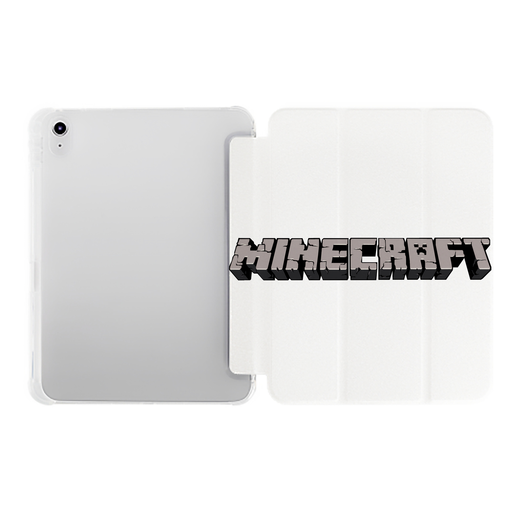 （画像用） マインクラフト ブロックの世界 Minecraft MC Block world IPad ケース ペン収納付き 三つ折りスタンド PUレザー×シリコン 対応機種9.5/10.5/10.9インチ